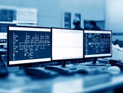 Salle de contrôle d’une installation de traitement automatisée