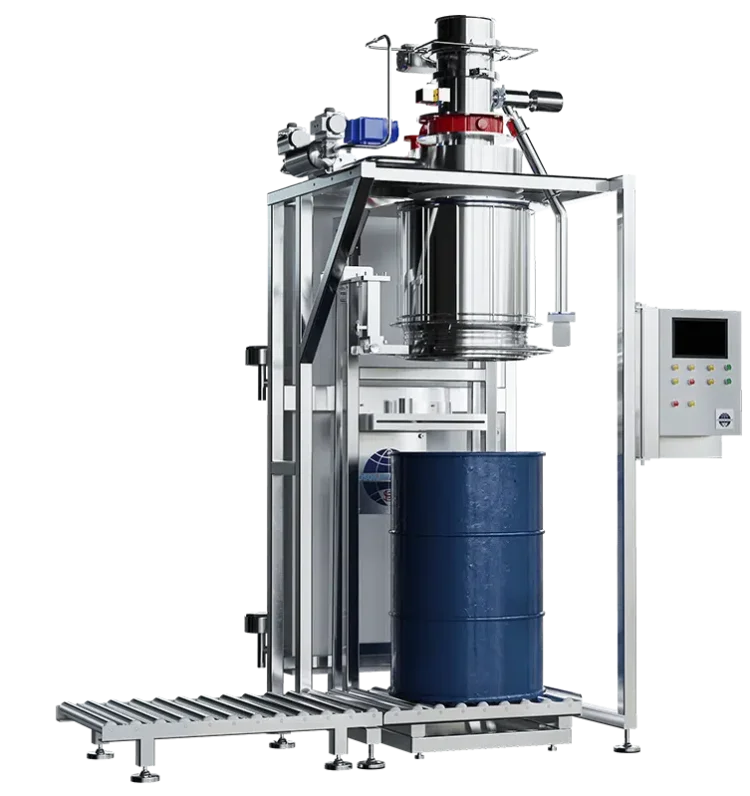 Système confiné de remplissage et de pesée de poudres de terres rares