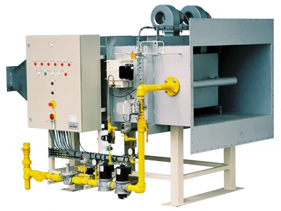 Réchauffeur d'air de traitement pour un système de séchage de poudres et de solides en vrac